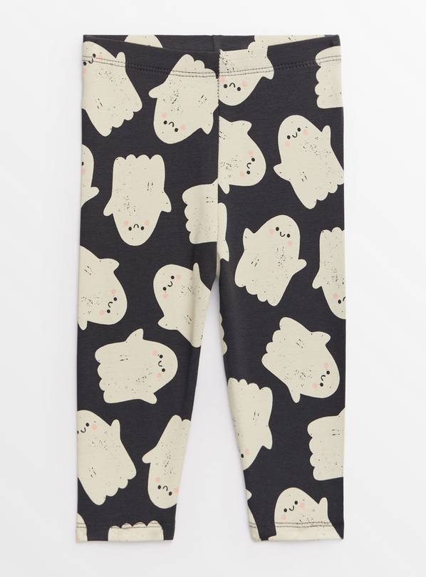 Halloween Black Ghost Print Leggings 3-6 months